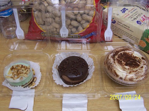 Our moon cakes: cappuccino mousse, chocolate cheese cake, and tiramisu