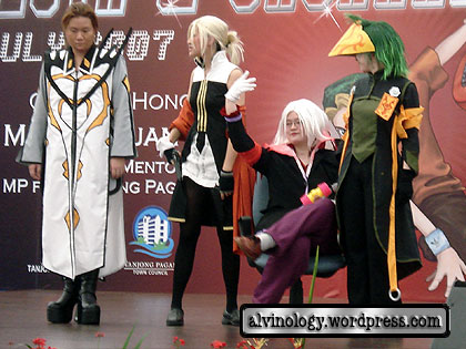 Cosplayers on stage