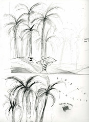 mataparda espinita comic bocetos proceso<br />palmeras de noche dibujos originales 1