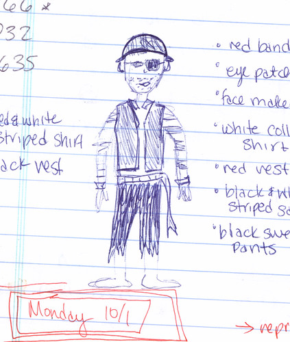 Daily Doodles - October 2, 2007 - The Pirate Costume