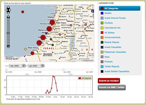 War on Gaza - Cartographie d'Incident bande de GAZA by you.