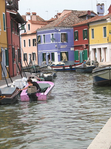 Man in Pink Boat