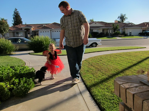 Lily and Daddy trick or treating