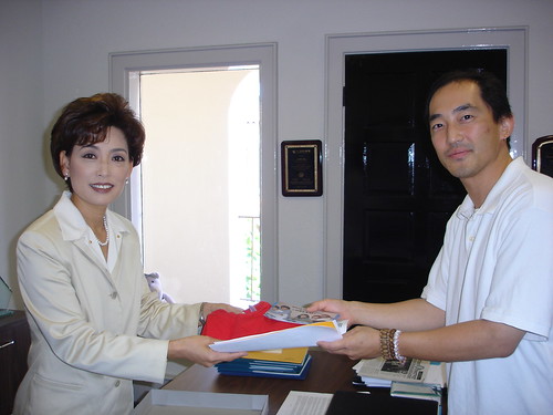 Cliff Lee and Young Kim at Royce's Office 7-20-07