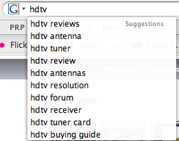 HDTV On Google Suggest