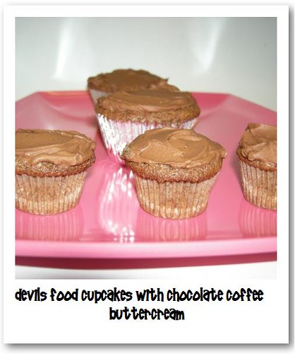 Devils Food Cupcakes with Chocolate Coffee Buttercream