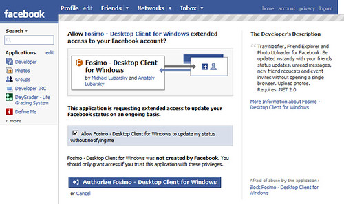 Facebook extended permissions opt-in