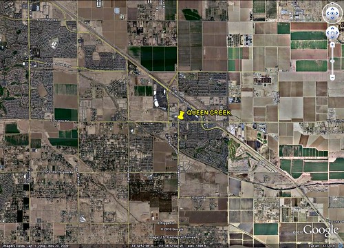 land use in and around Queen Creek (via Google Earth)