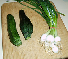 zucchini and scallions