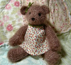 Gretchen - crochet bear with a pretty little dress