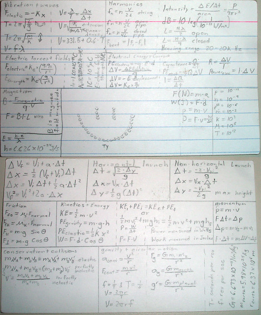 Finals Physics Formula Card | Flickr - Photo Sharing!