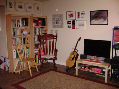 the library, music room, and entertainment room portion