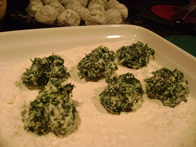 spinach ricotta gnocchi in the making