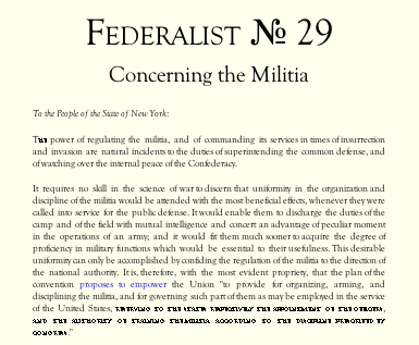 Federalist № 29, on federali.st