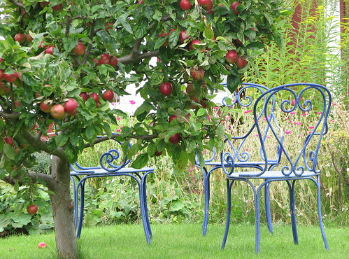 Chairs and apples by Poppins' Garden.