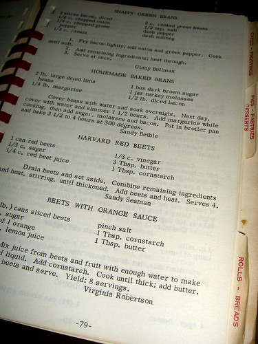 Vintage cookbook page