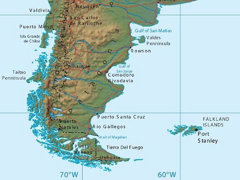 map of argentina patagonia. Mapa Patagonia austral