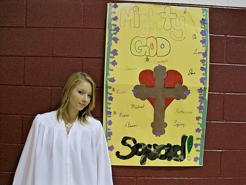 11/6/10: With the poster she made with her group at retreat.
