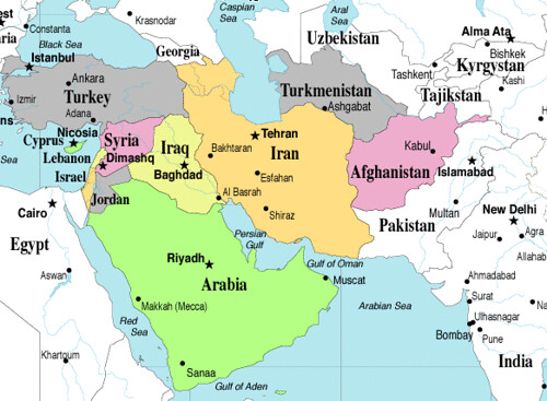 middle east map quiz: Map quiz, SW Asia: