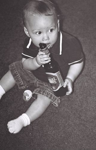 baby drinking beer