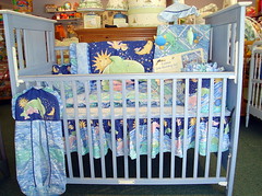 Blue Crib with Bedding