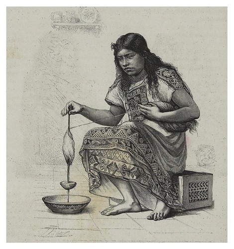 010-Mujer hilando el algodon-Les Anciennes Villes du nouveau monde-1885- Désiré Charnay
