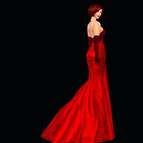 Beautiful Red Dress. I have red hair, this time a sleek bob from boo 