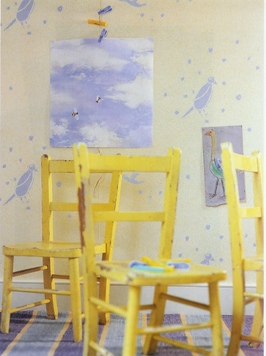 blue and yellow child's room