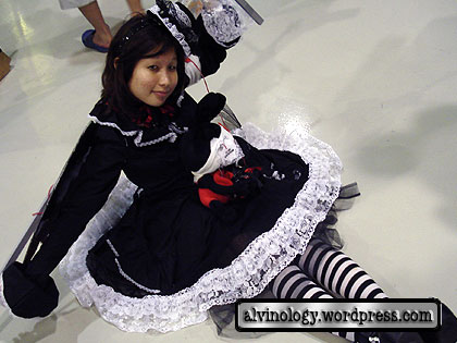 Gothic lolita on floor