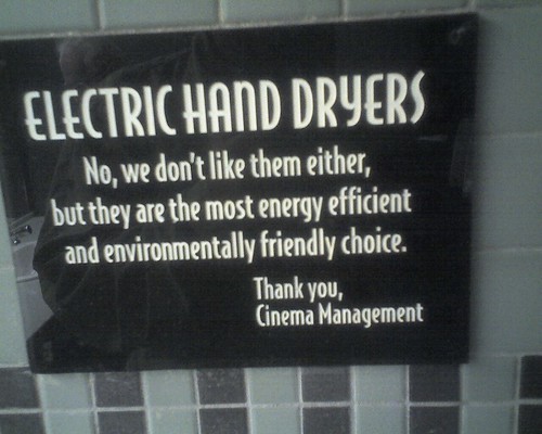 Uptown Theater Hand Dryer Sign