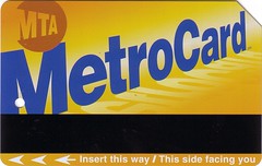 Anverso de la tarjeta MetroCard