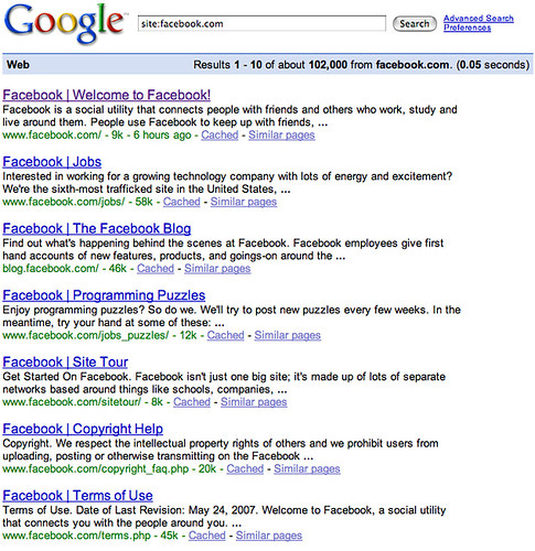 Facebook Pages in Google