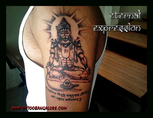 hanuman tattoo. Meditating Hanuman Tattoo for
