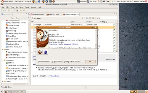 rssowl 2.0m9 sous Ubuntu Jaunty Jackalope