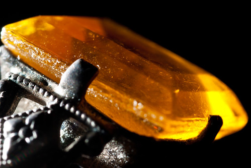 Old amber ring