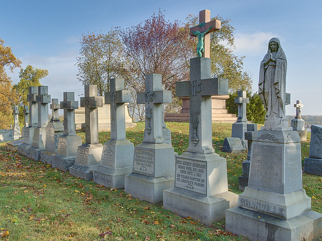 Calvary Cemetery, in Saint Louis, Missouri, USA - priests' graves