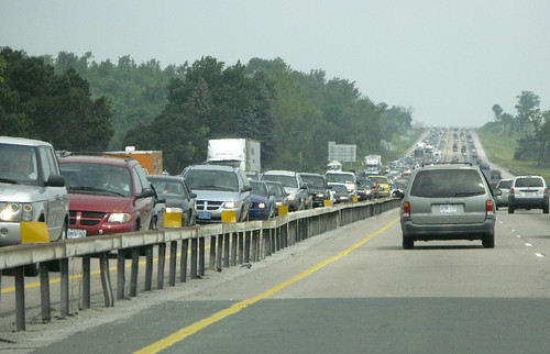 Southbound Traffic North Of The Roadblock
