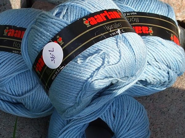 Swiss-made periwinkle blue cotton yarn