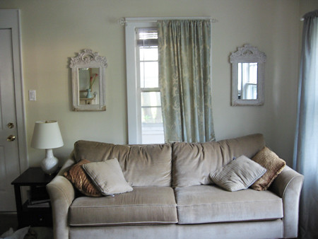 sofa with mirrors