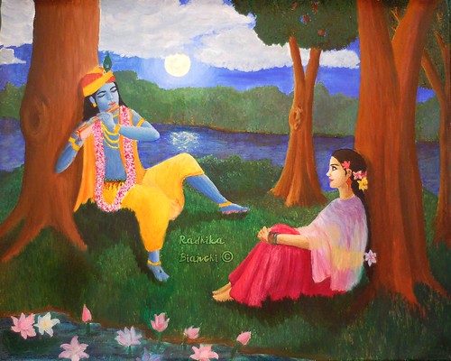 Krishna plays His flute