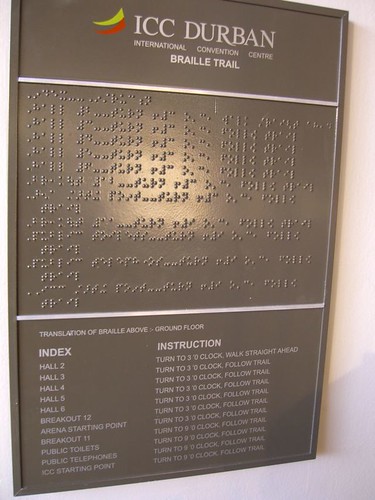 Durban ICC - braille sign