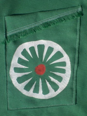 green daisy skirt, pocket