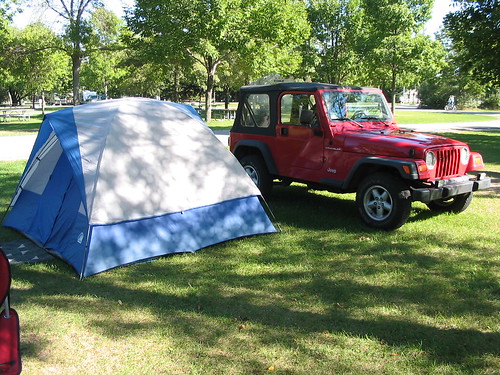 Tent and Jeep at Tawas, 2005