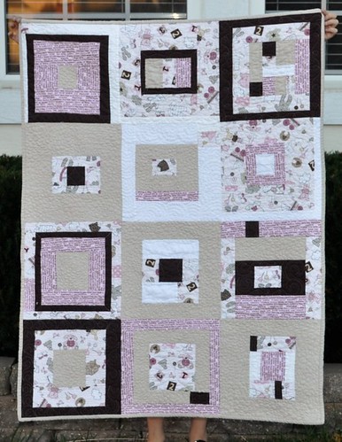 charity quilt lavender and brown