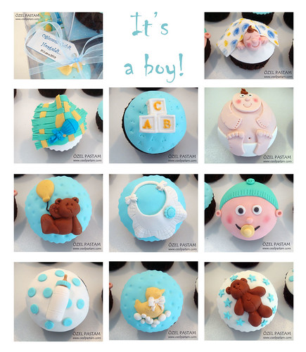 Erkek Bebek Kapkekleri / Baby Boy Cupcakes