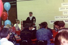 Jeff Rogers speaking at Glendale Banquet 1991