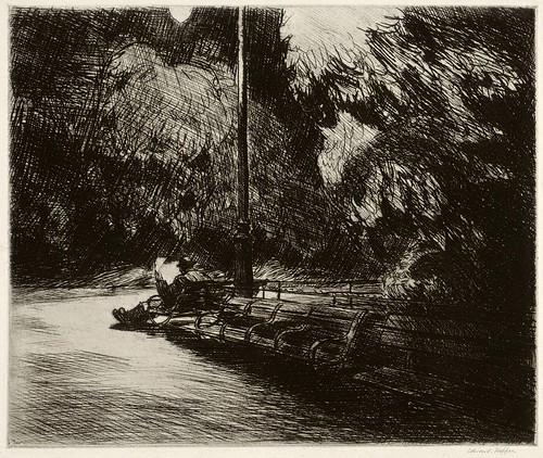 Hopper Night in the Park 1921 etching