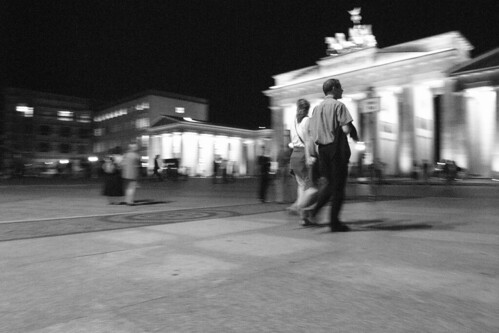 Berlin photoexploring in black-and-white at night