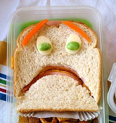 terrified sandwich closeup