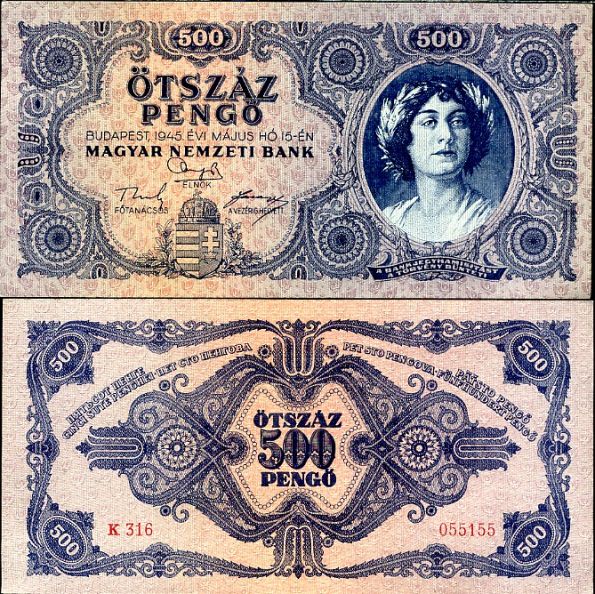500 Pengő Maďarsko 1945